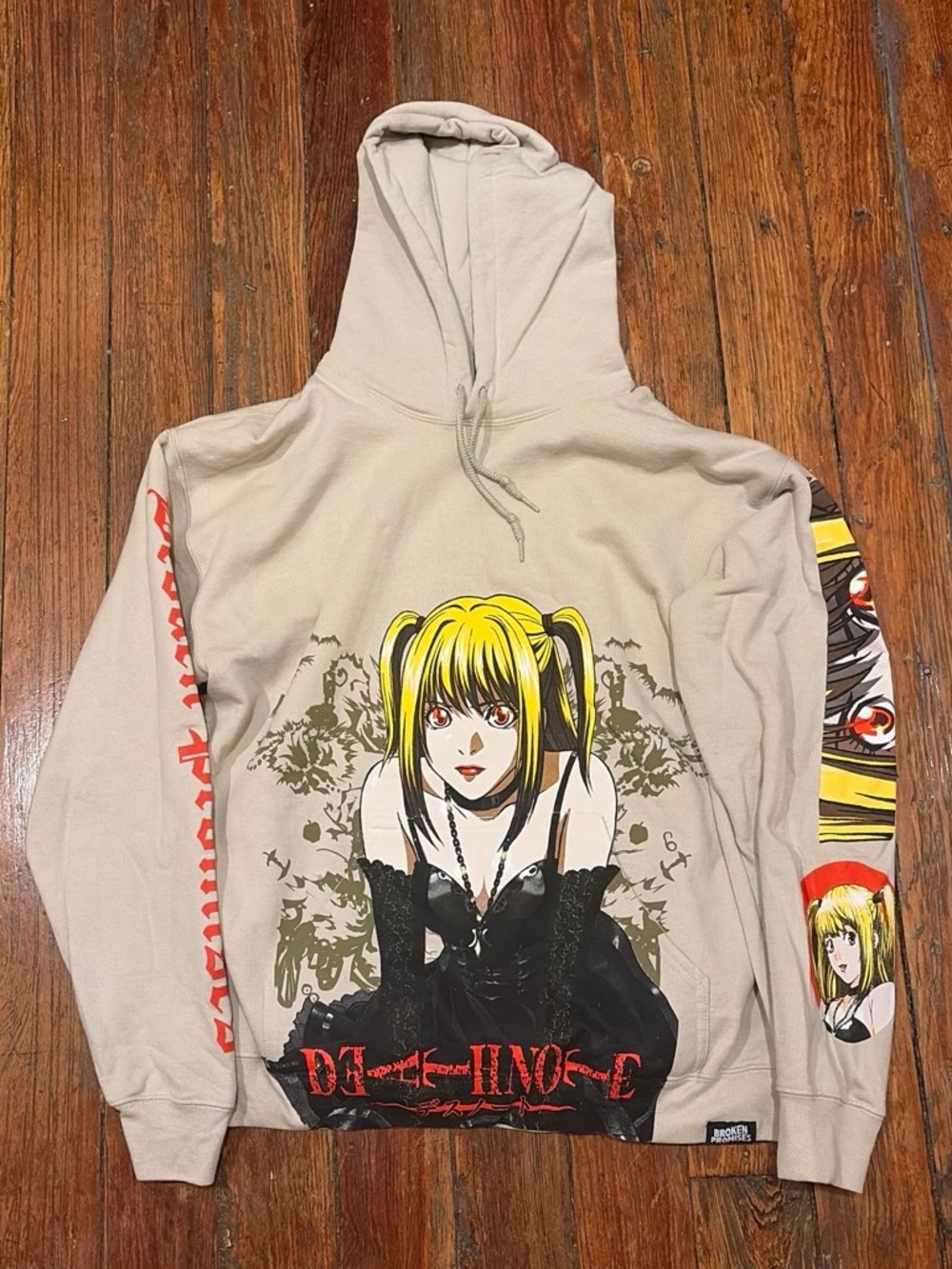 Broken Promises Beige Pullover Hoodie with Hood